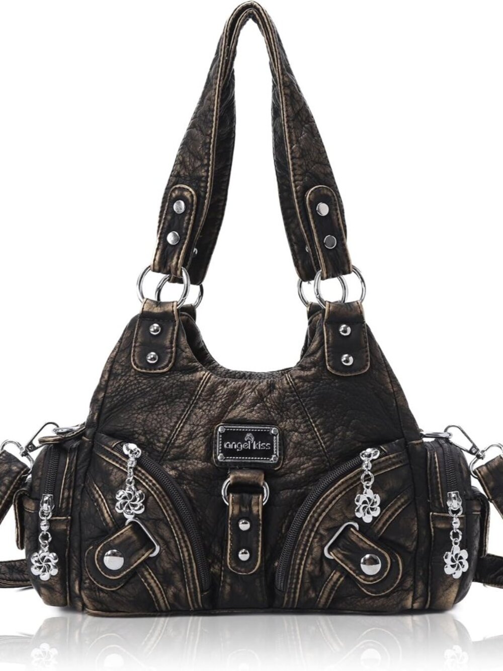 Purses for Women Small Hobo Shoulder Bags Vagen Leather Multi-Pocket Tote Bag wi